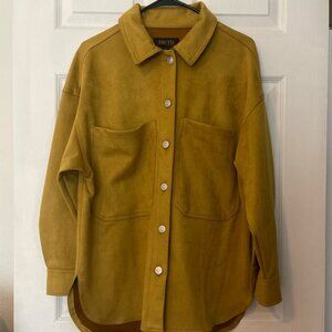 Truth by Republic Faux Leather Suede yellow mustard blouse